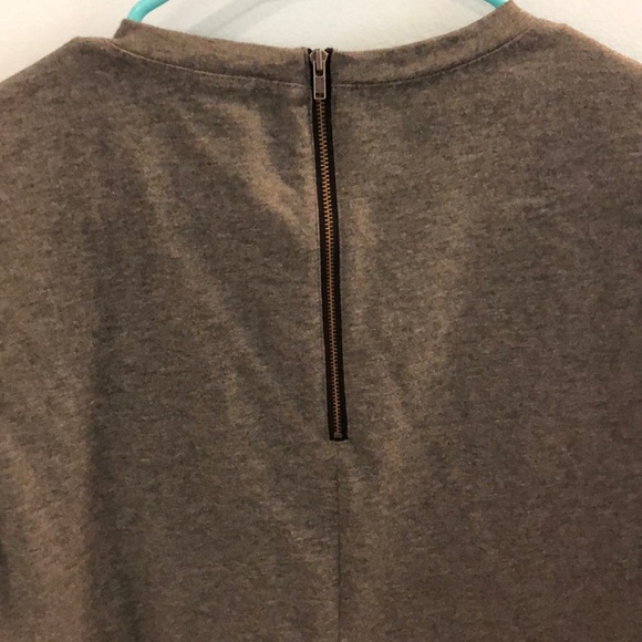 J. Crew Factory Grey and Black Ponte Top - Picture 2 of 2